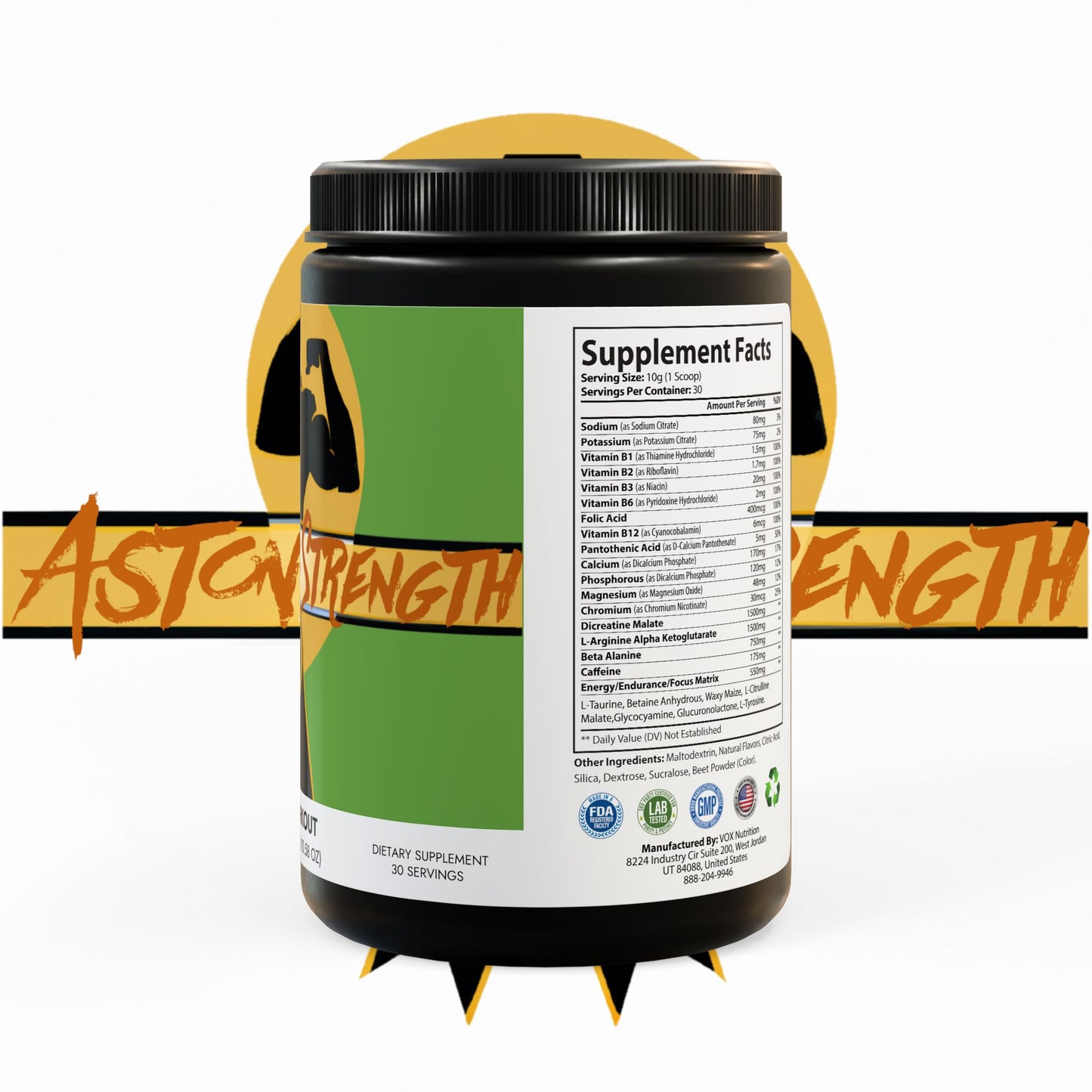 Astonishing Strength Pre-Workout Supplement, Watermelon (300g, 10.58oz) Printify