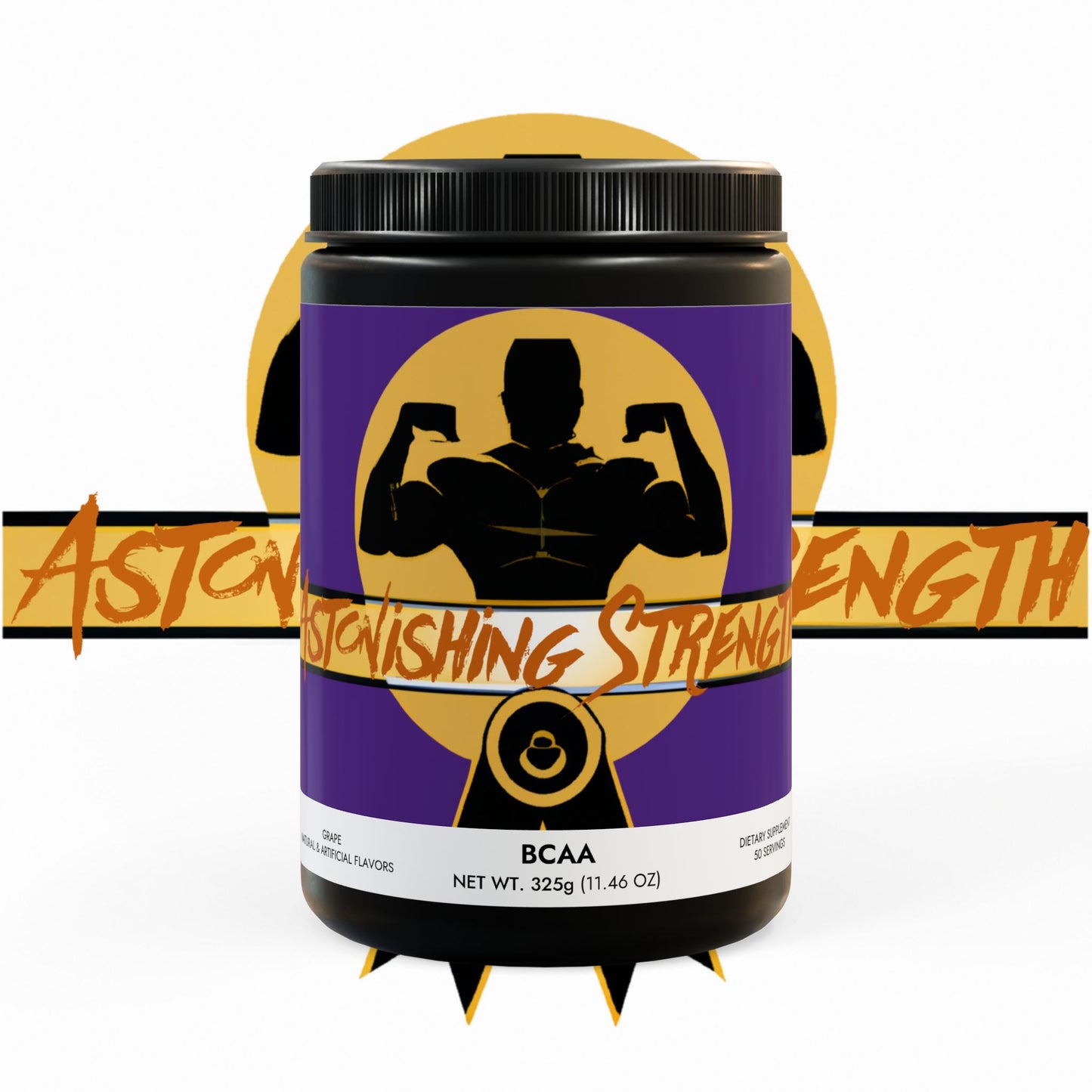 Astonishing Strength BCAA Supplement, Grape (325g, 11.46oz, 50 servings) Printify