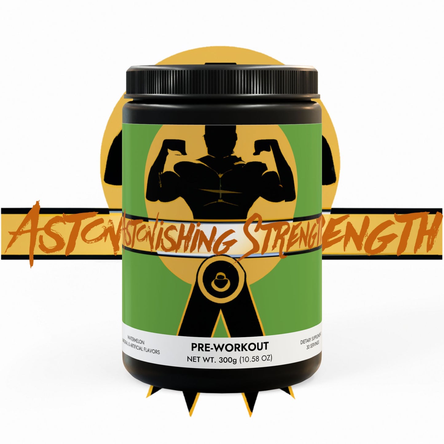 Astonishing Strength Pre-Workout Supplement, Watermelon (300g, 10.58oz) Printify