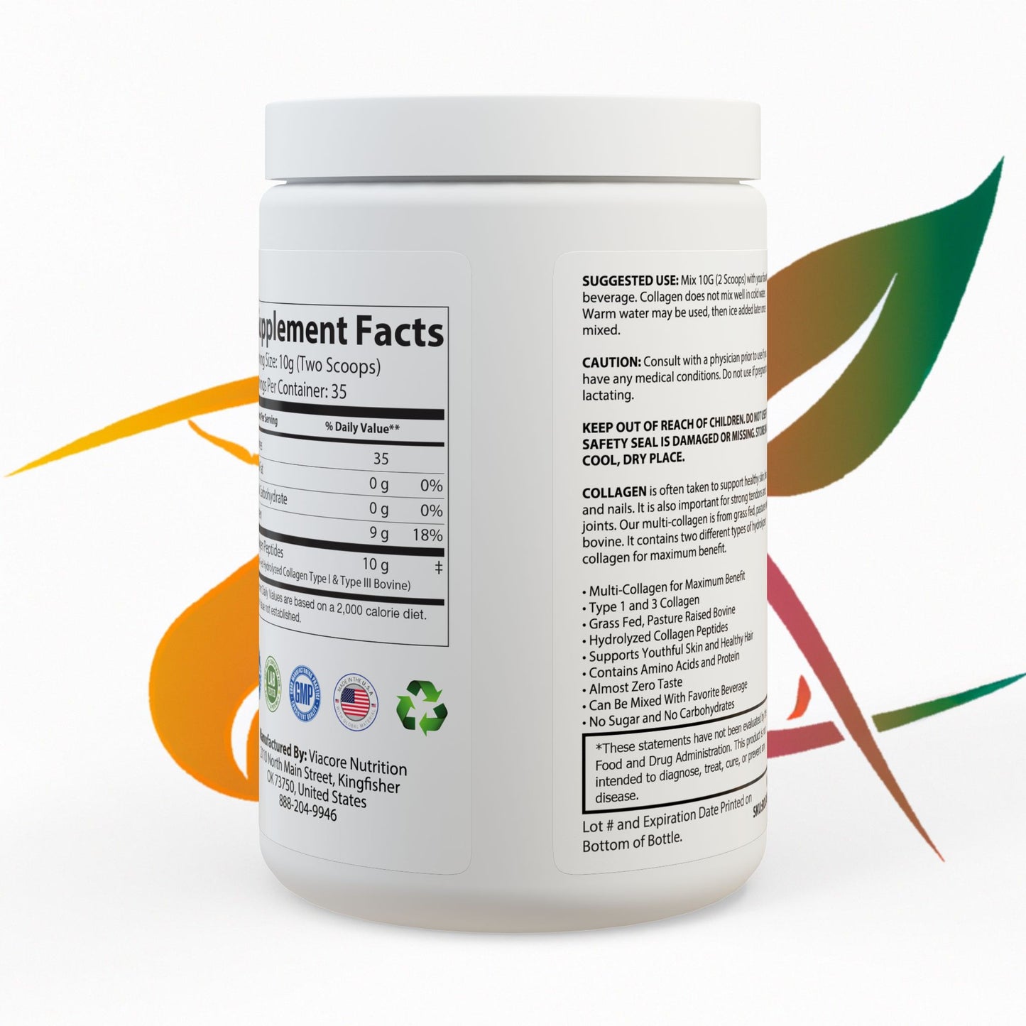 Astonishing Health Collagen Peptides Type I & III Supplement (350g, 12.3oz)