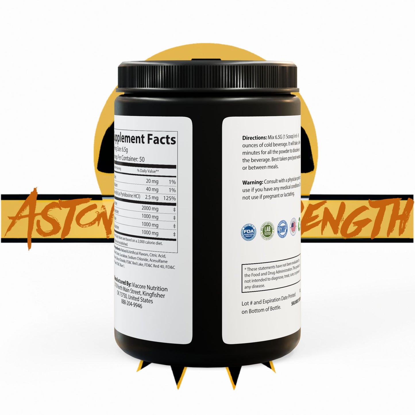 Astonishing Strength BCAA Supplement, Grape (325g, 11.46oz, 50 servings) Printify