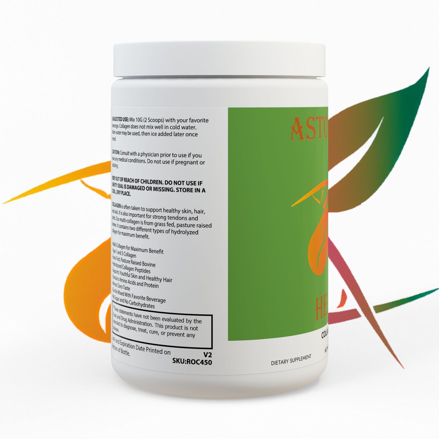 Astonishing Health Collagen Peptides Type I & III Supplement (350g, 12.3oz)